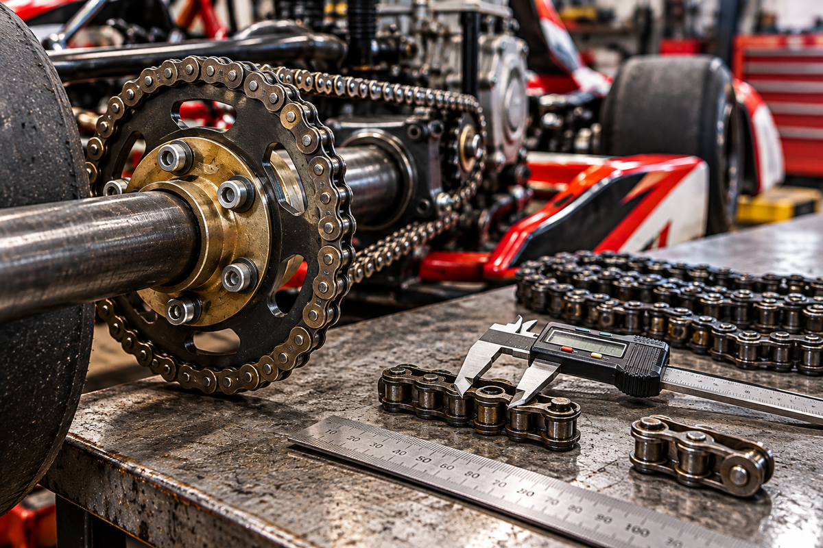 Rental kart chain size and length identification