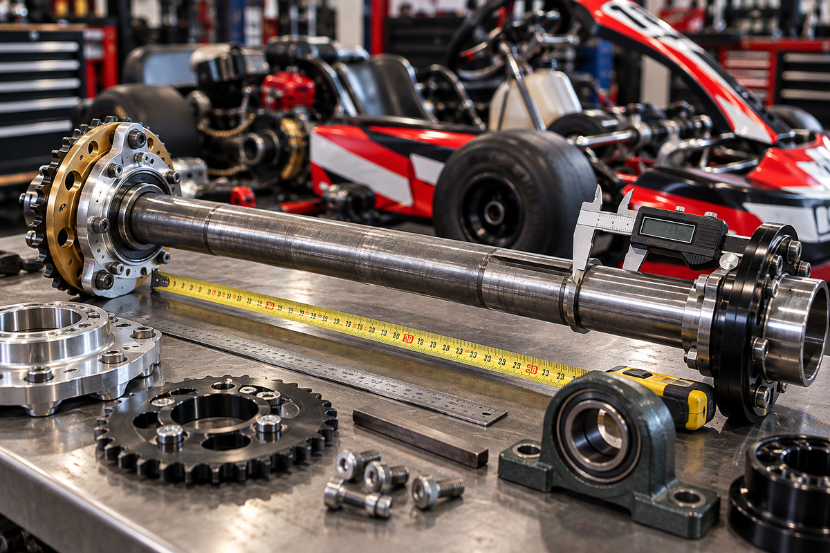 Measuring a rental kart rear axle