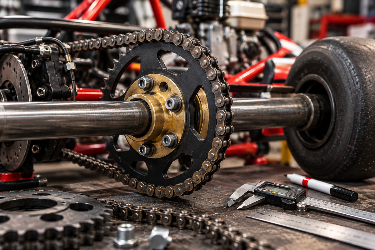 Rental kart drive sprocket identification workshop guide