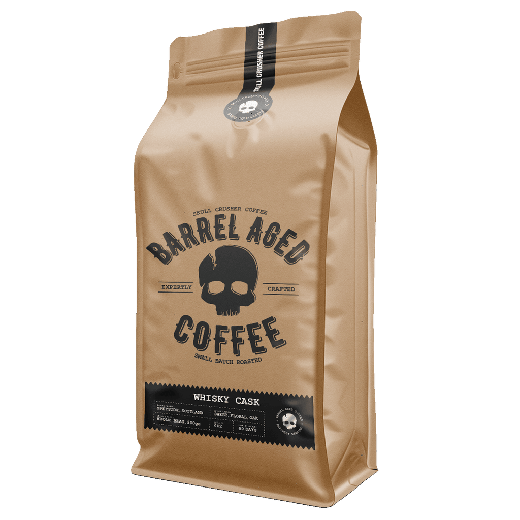 Skull Crusher High-Caffeine Barrel-Aged Coffee – Whole Bean
