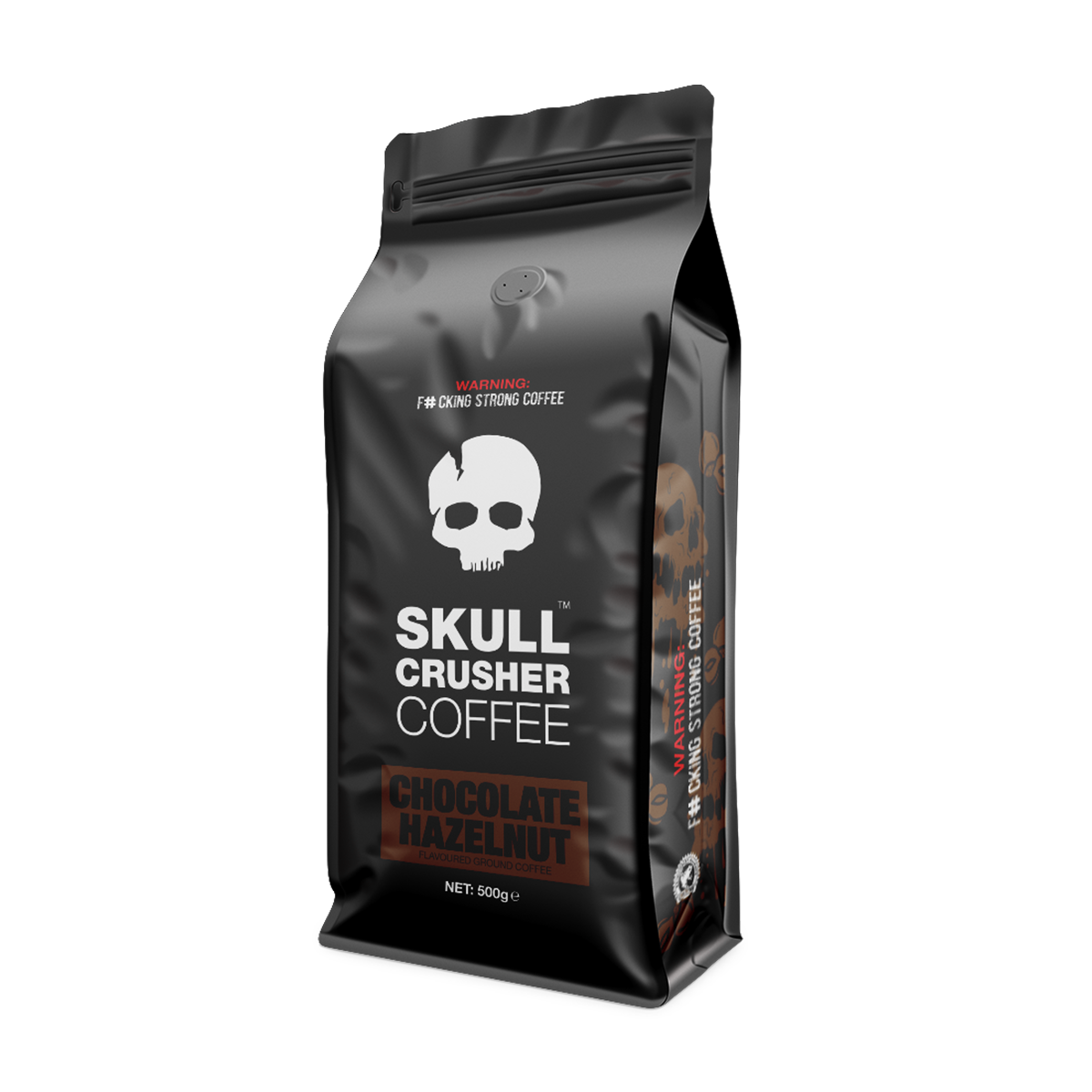 Skull Crusher High-Caffeine Ground Coffee – Chocolate Hazelnut