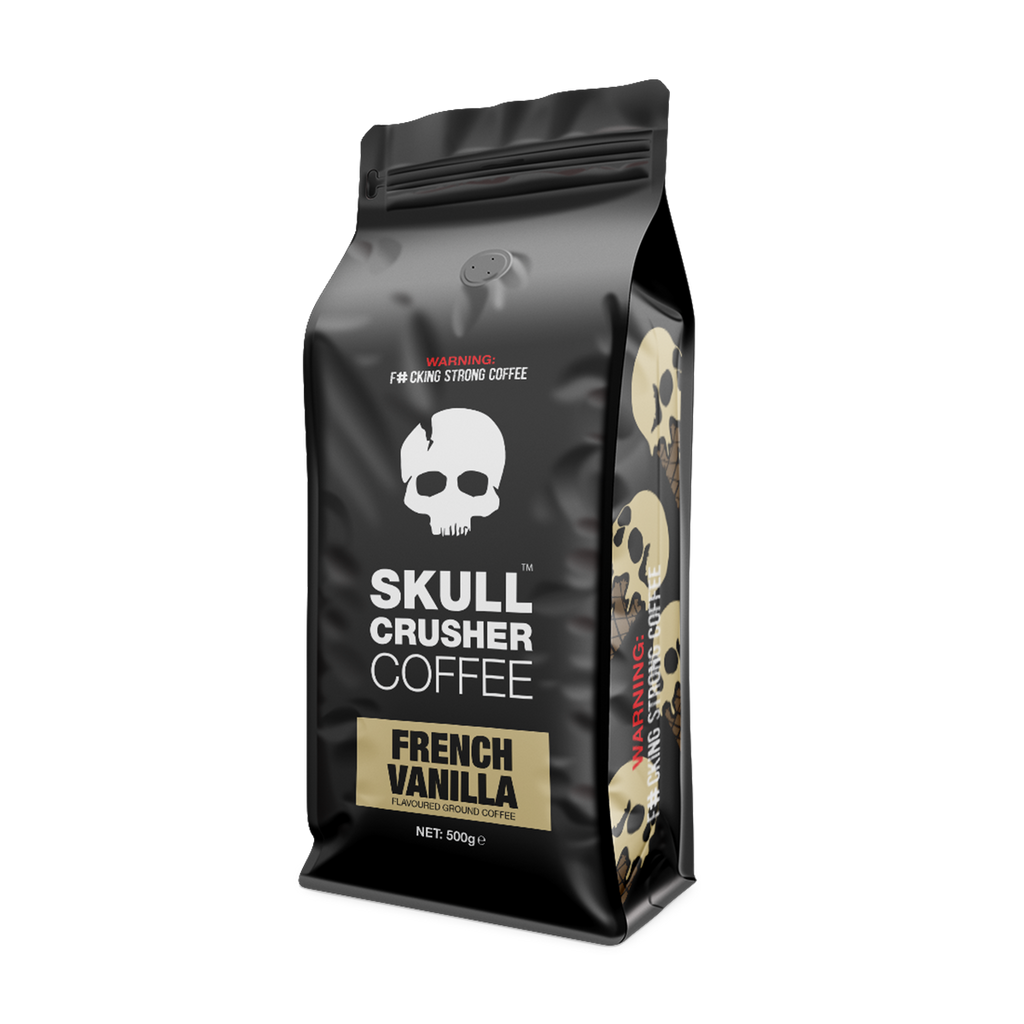 Skull Crusher High-Caffeine Ground Coffee – French Vanilla