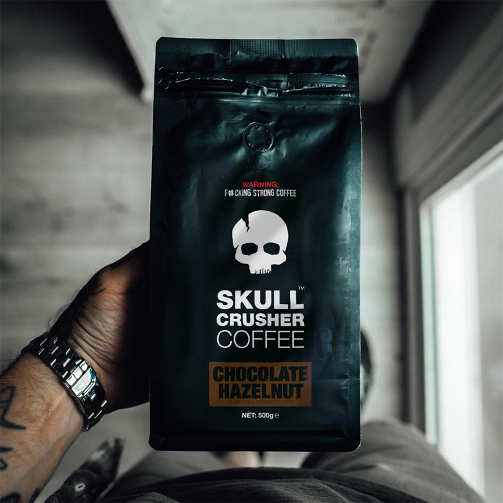 Skull Crusher High-Caffeine Ground Coffee – Chocolate Hazelnut