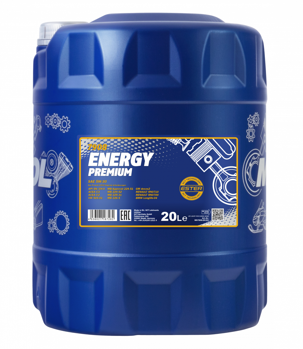 Mannol Energy Premium 5W30 All-Synthetic Oil 20ltrs