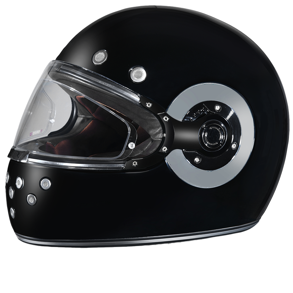 Daytona Retro Full-Face Motorcycle Helmet – Gloss Black