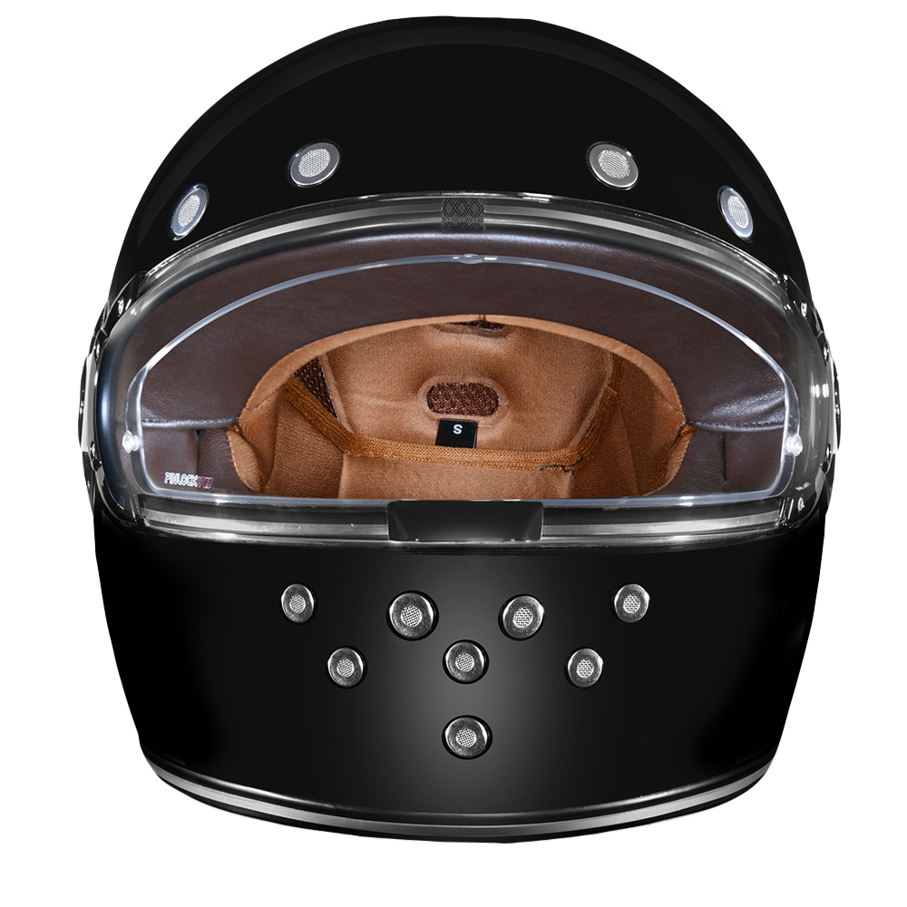 Daytona Retro Full-Face Motorcycle Helmet – Gloss Black