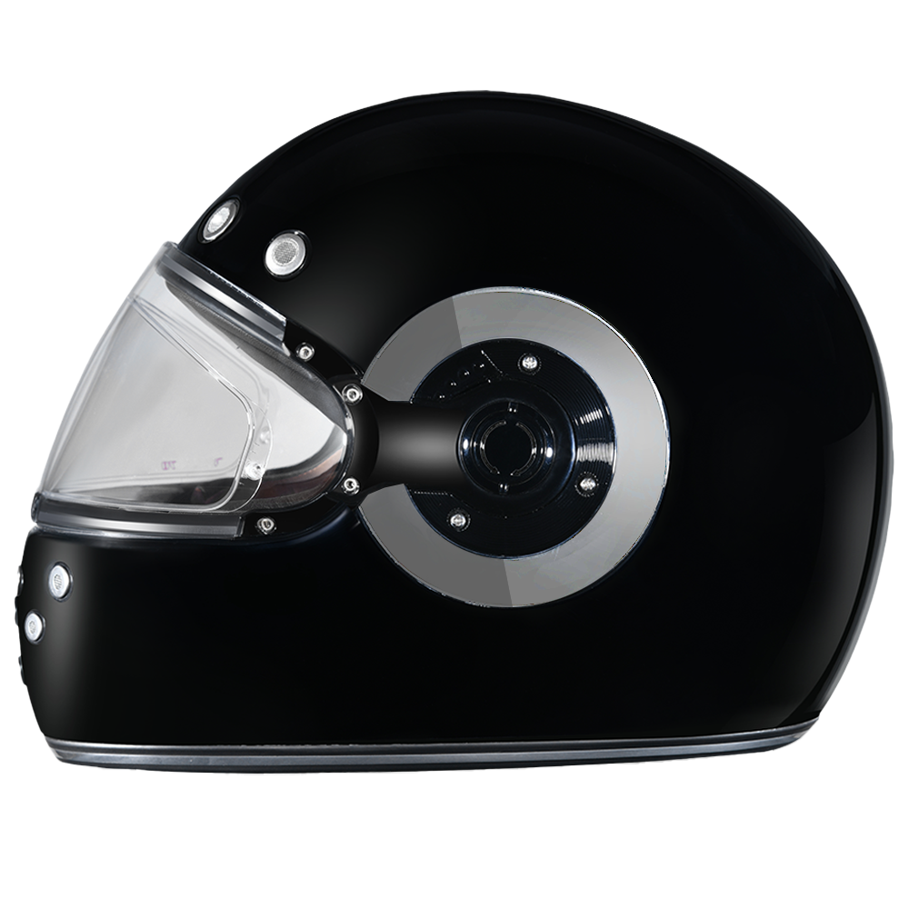 Daytona Retro Full-Face Motorcycle Helmet – Gloss Black