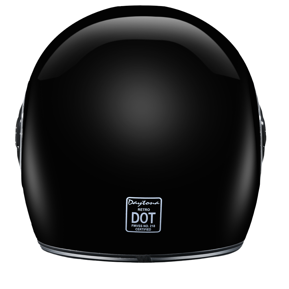 Daytona Retro Full-Face Motorcycle Helmet – Gloss Black