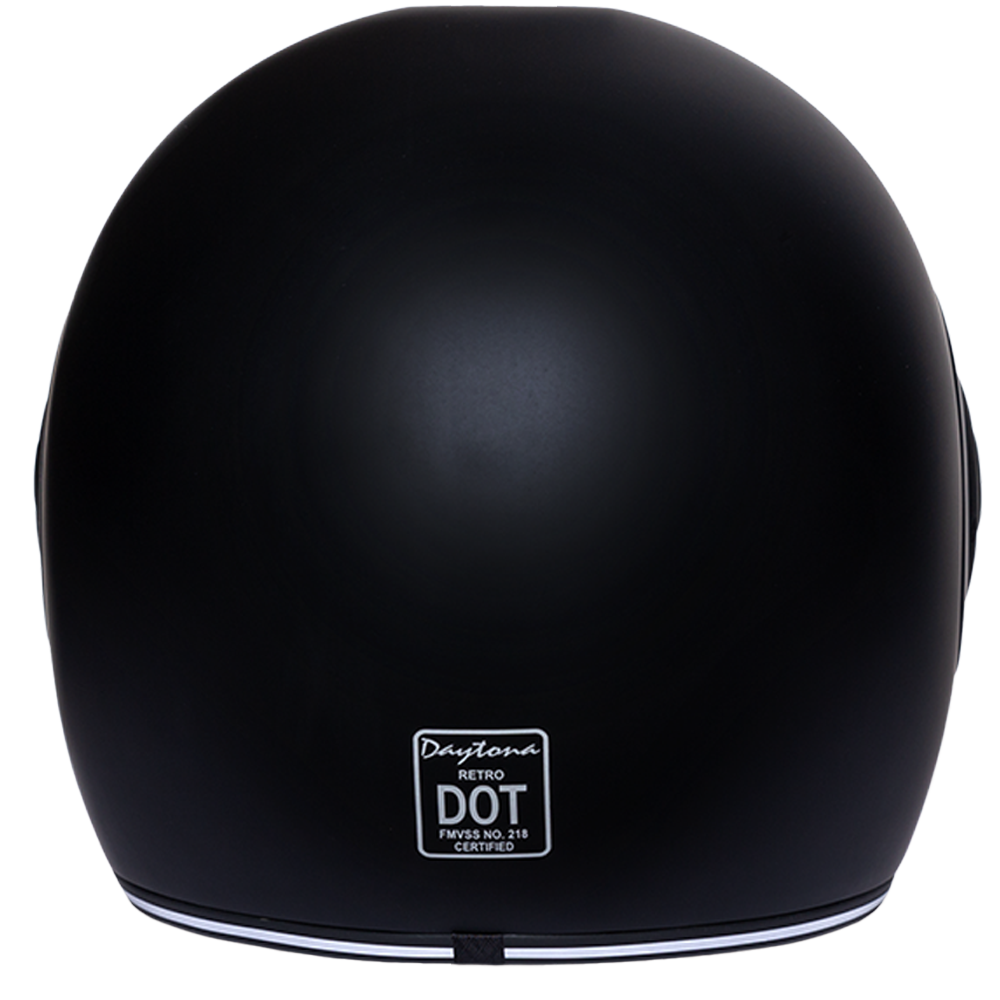 Daytona Retro Full-Face Motorcycle Helmet – Dull Black