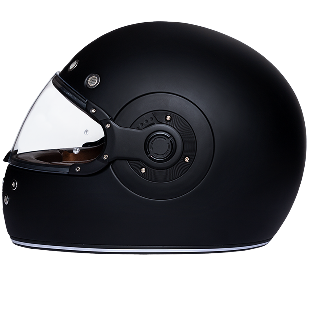 Daytona Retro Full-Face Motorcycle Helmet – Dull Black