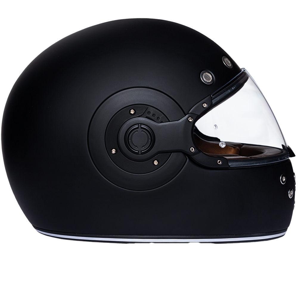 Daytona Retro Full-Face Motorcycle Helmet – Dull Black